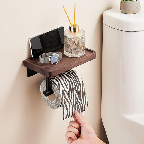 VXINSTZ wall-mounted holder with black finish adds modern bathroom style
