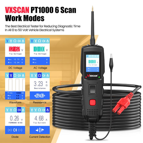 VXSCAN built in flashlight illuminates dark engine bays for safer testing.