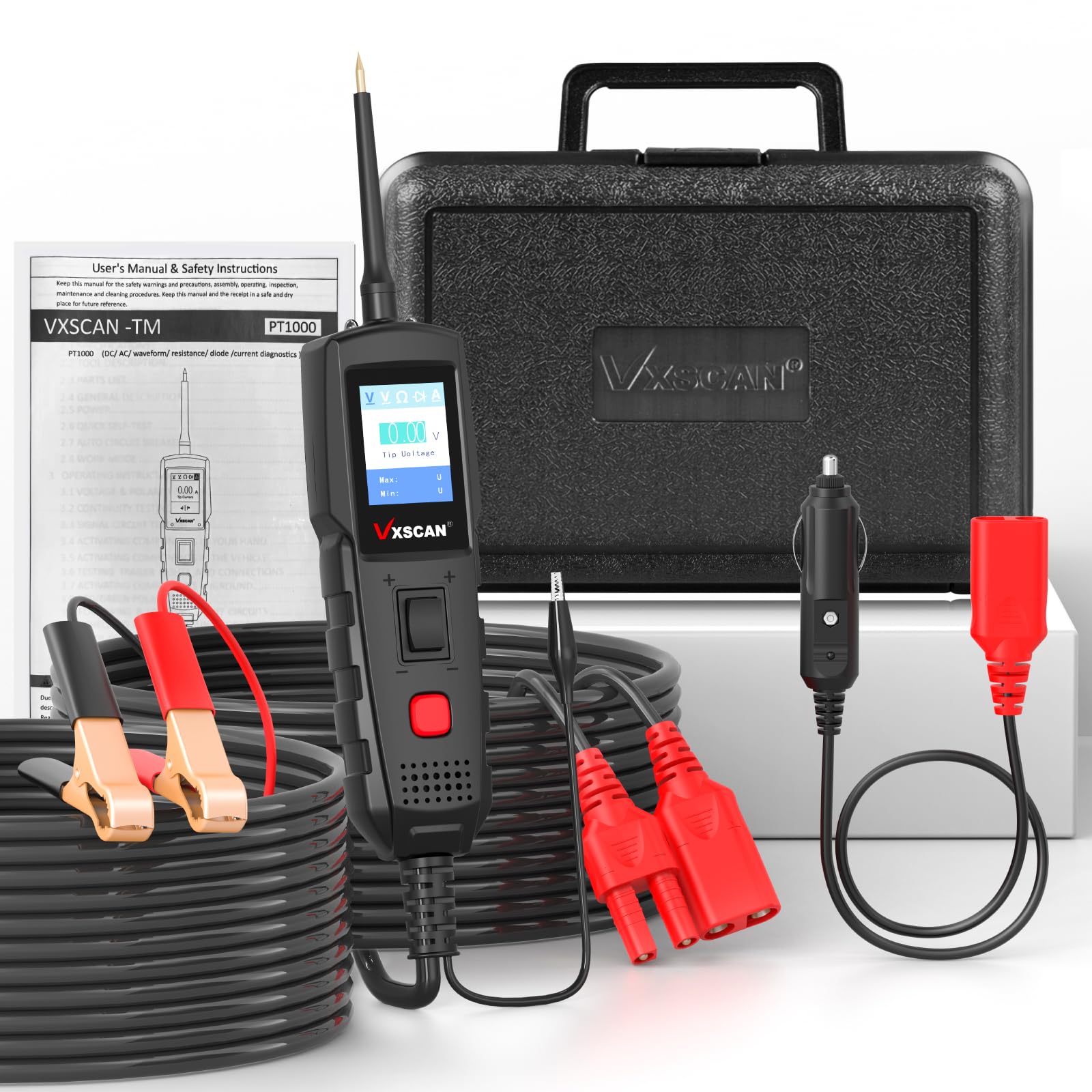 VXSCAN compact handheld unit fits easily in a tool bag for on site use.