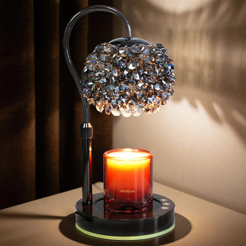 VXUNLIOR candle warmer with crystal lampshade for elegant, safe illumination.