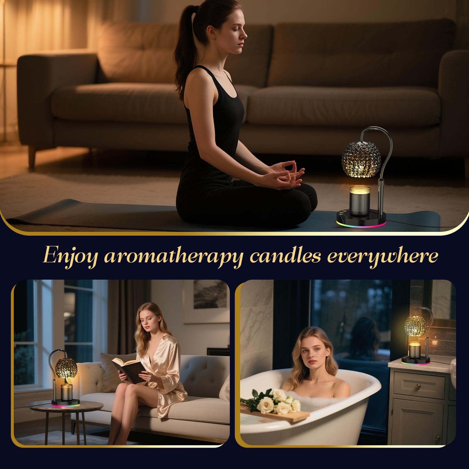 VXUNLIOR weighted marble base provides stable, stylish support.