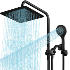 VXV 10-inch square rainfall shower head delivers full-body coverage for a spa-like shower.