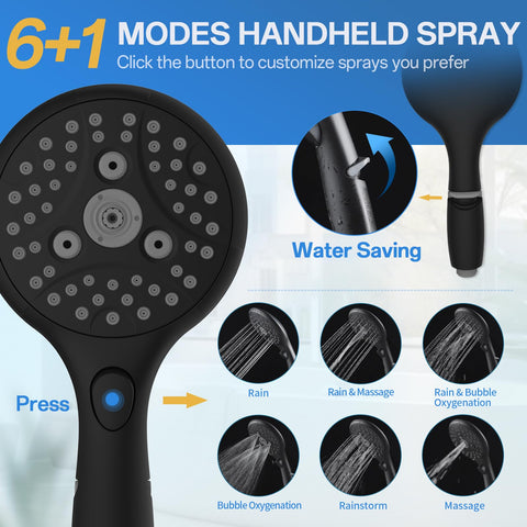 VXV adjustable slide bar securely positions the rain head at your height.