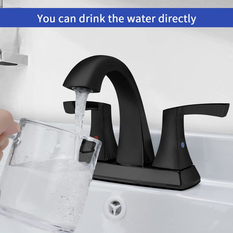 VXV matte black faucet 4-inch centerset installation layout
