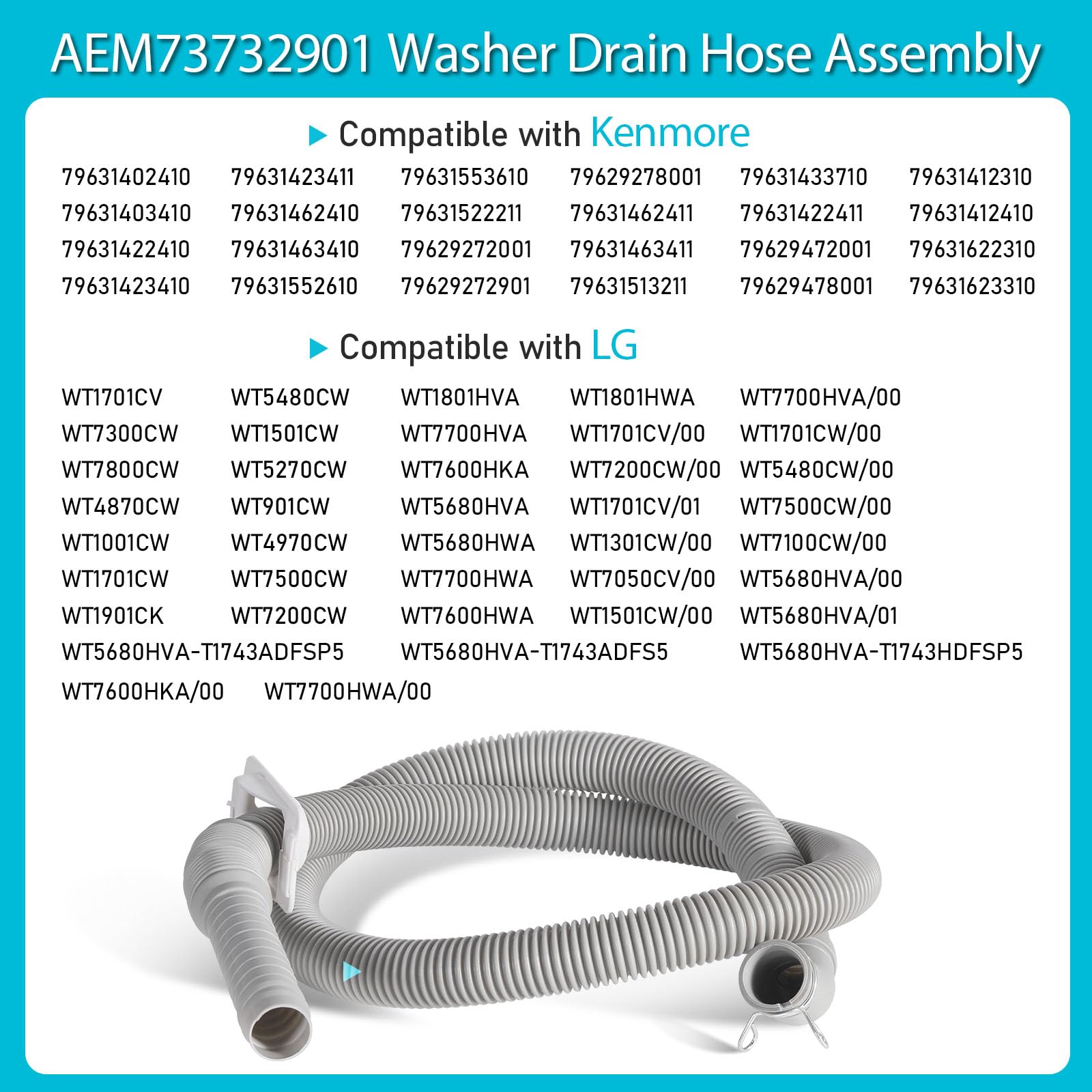 Washer connection end being attached, showcasing simple installation.