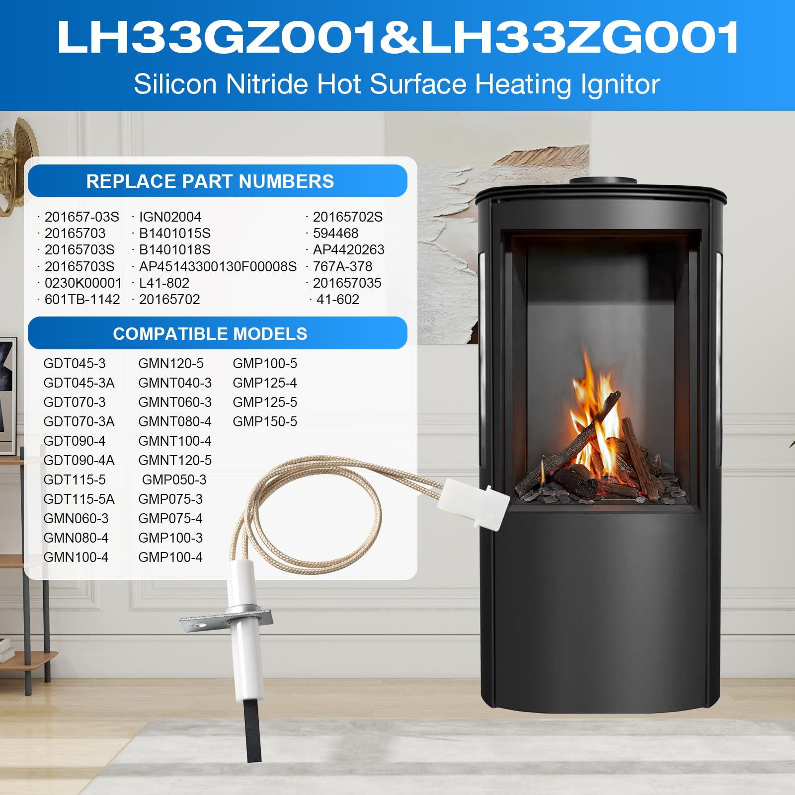 Vyakv LH33GZ001 120V operation for reliable furnace ignition.