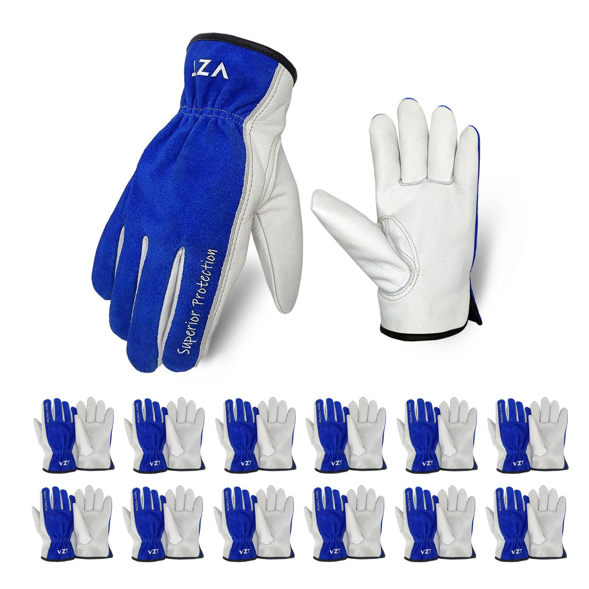 VZT winter leather gloves front view showing flexible cowhide for versatile tasks