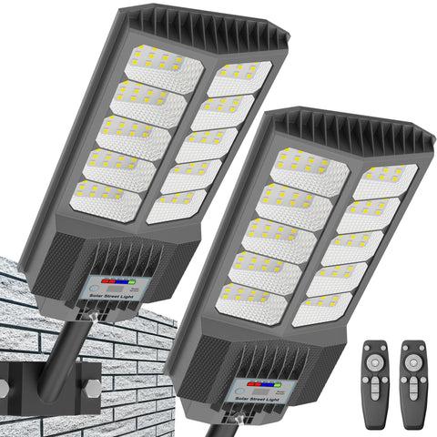 Vzyhik 6500W solar street light mounted on exterior wall for bright outdoor lighting.