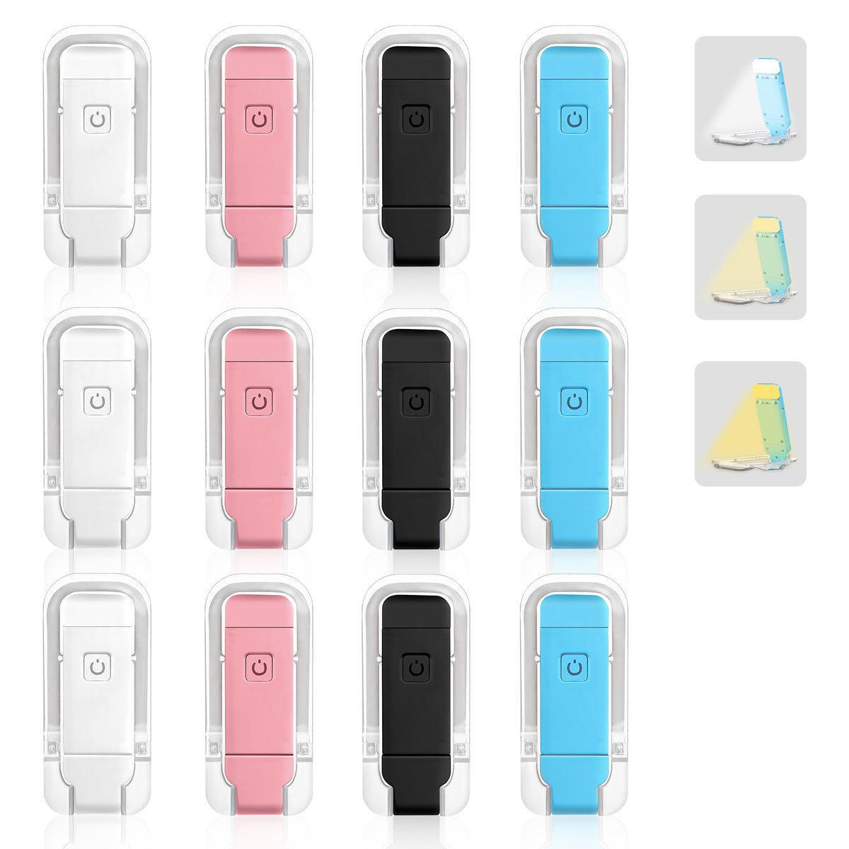 VZZNN clip-on reading light positioned for bedtime reading