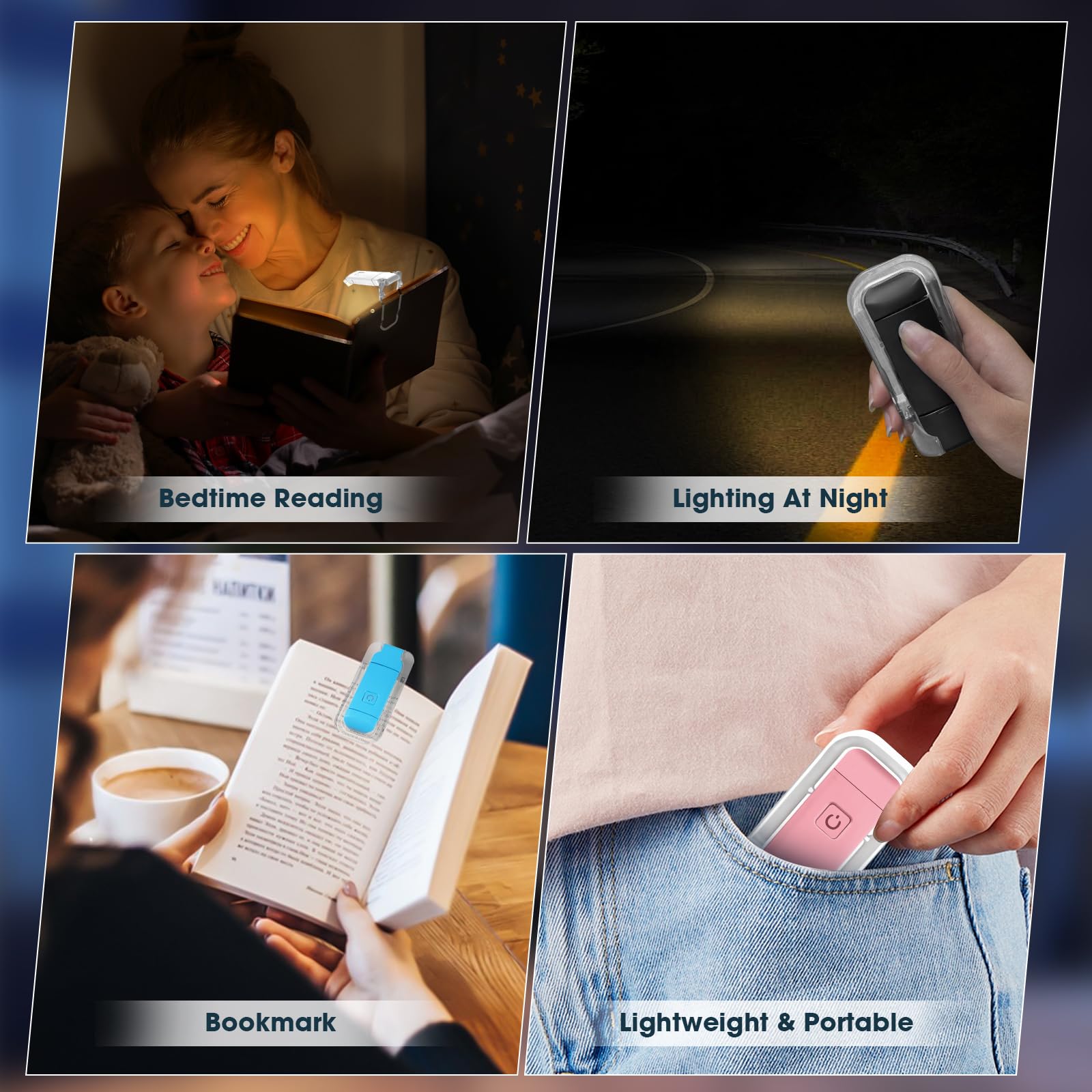VZZNN portable book light fits in bags