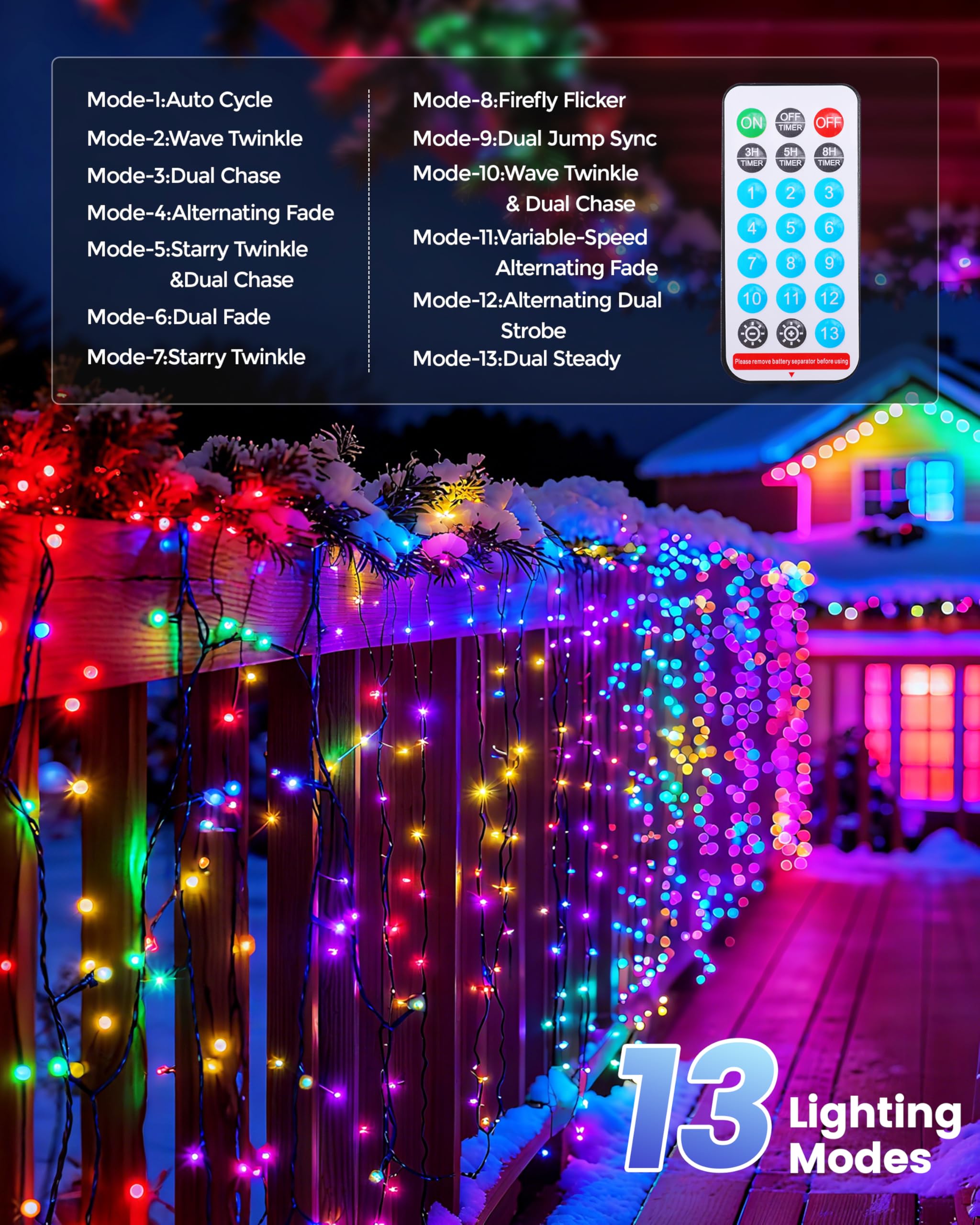 Wabarle IP65 waterproof design withstands rain and snow for year-round use.