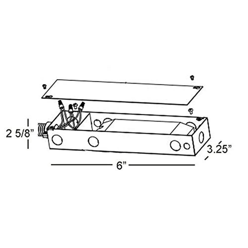 WAC Lighting EN-2460-RB2 transformer wiring connection side view, ideal for safe damp-location installs.