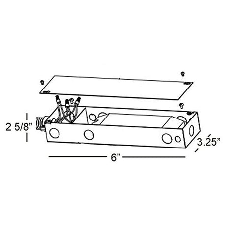 WAC Lighting EN-2460-RB2 transformer wiring connection side view, ideal for safe damp-location installs.