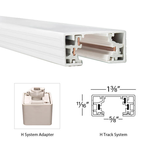 WAC Lighting H Track 8ft field-cut shows on-site customization.