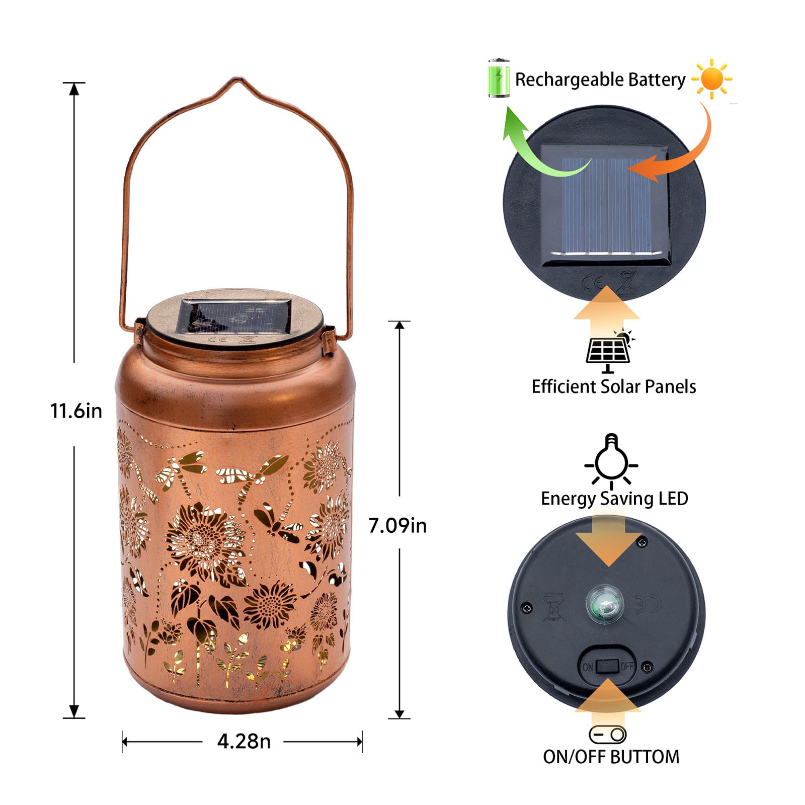 WACLSTDAY auto on-off lantern lights automatically at night.
