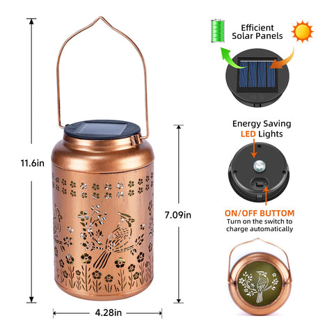 WACLSTDAY Handmade metal lantern adds durable decorative lighting to yard.