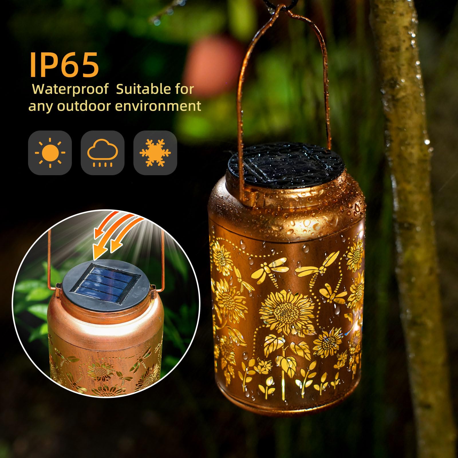 WACLSTDAY hanging decor lantern enhances porch and balcony ambiance.