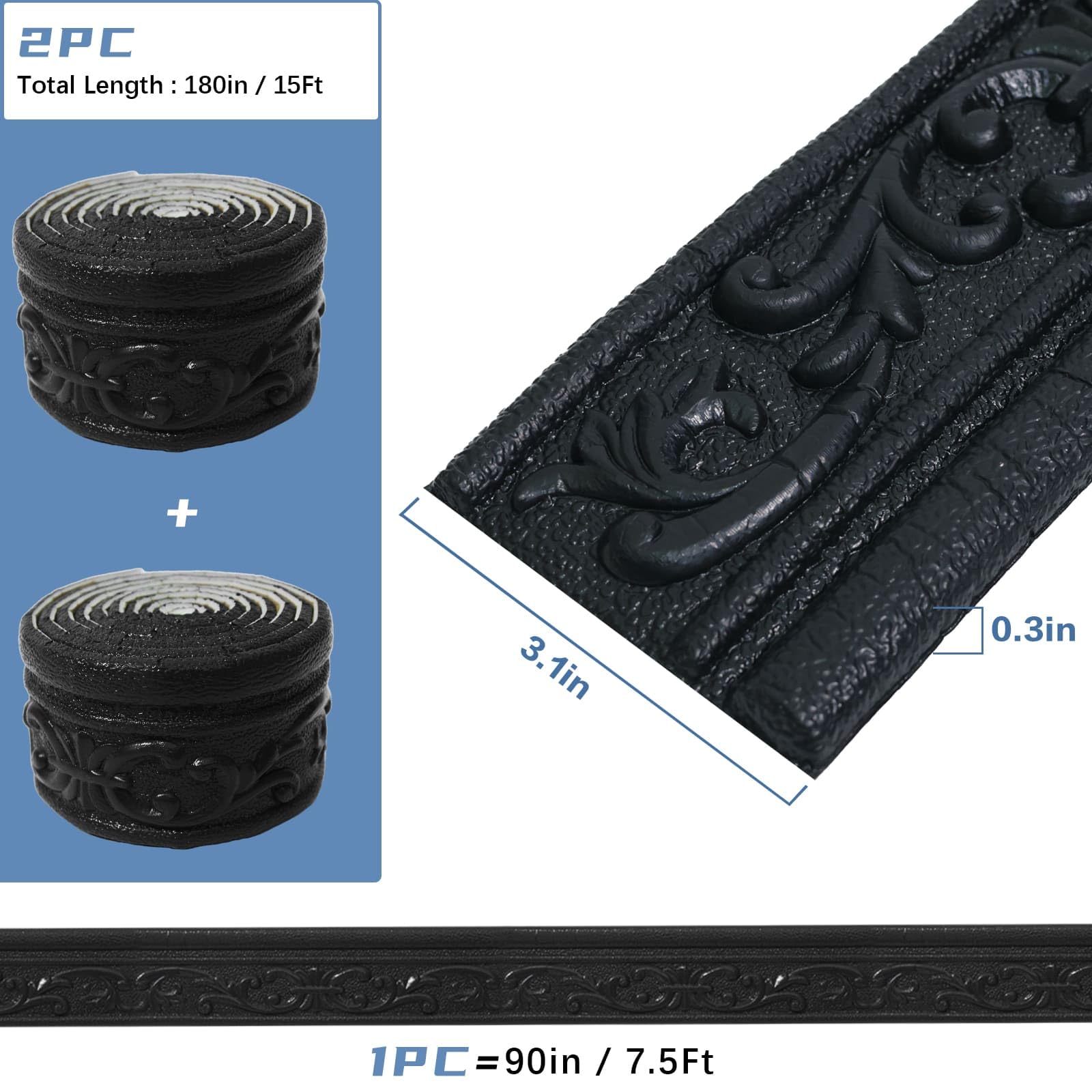 WADILE self adhesive molding trim sticks easily to clean surfaces.