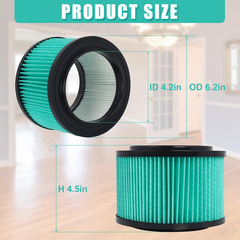 Wadoy 17810 filter Craftsman-compatible image demonstrating versatile fit for 3-4 gallon vacuums