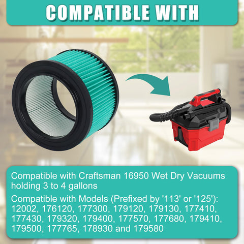 Wadoy 17810 filter model numbers-16950-17810 show broad compatibility for different vacuums