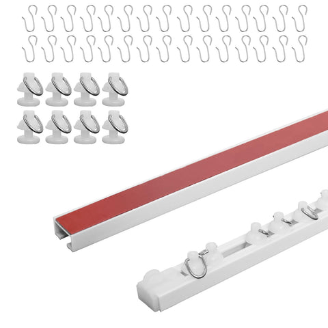 Wadoy 64inch adhesive curtain track on ceiling for no-drill installation