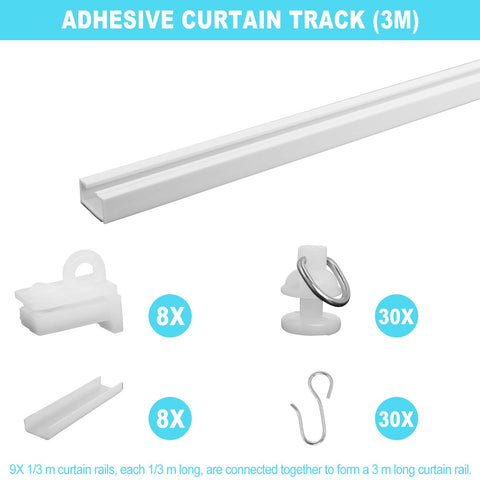 Wadoy curtain track smooth-glide operation enables quiet curtain movement.