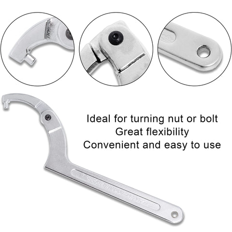 Wadoy multi-size capacities spanner wrench for diverse repair jobs.