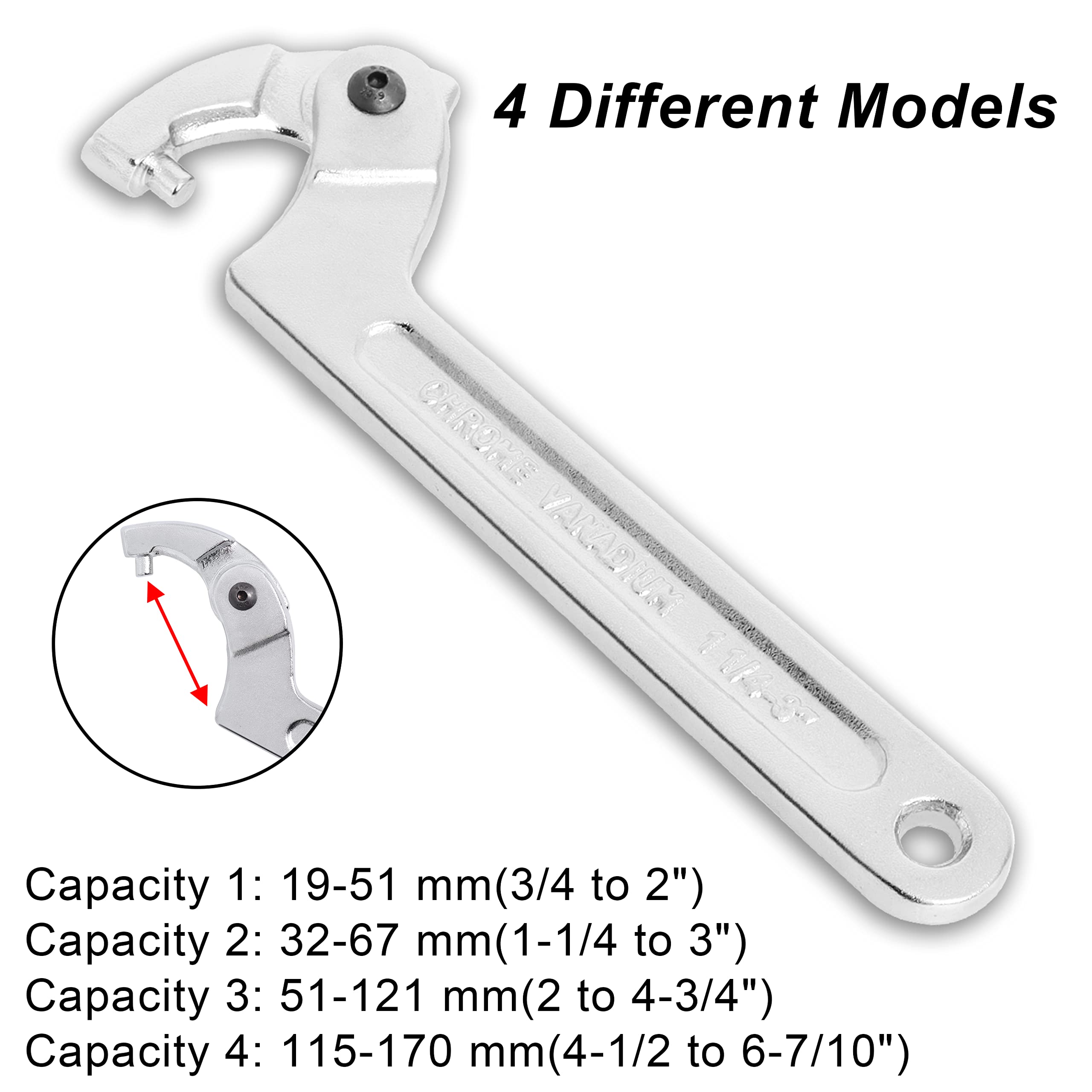Wadoy round head design reaches recessed bearings and pipe fittings.