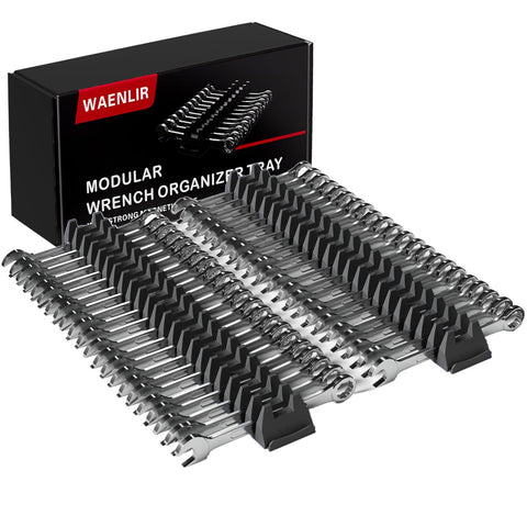 WAENLIR magnetic wrench organizer showing 48-slot layout for fast access