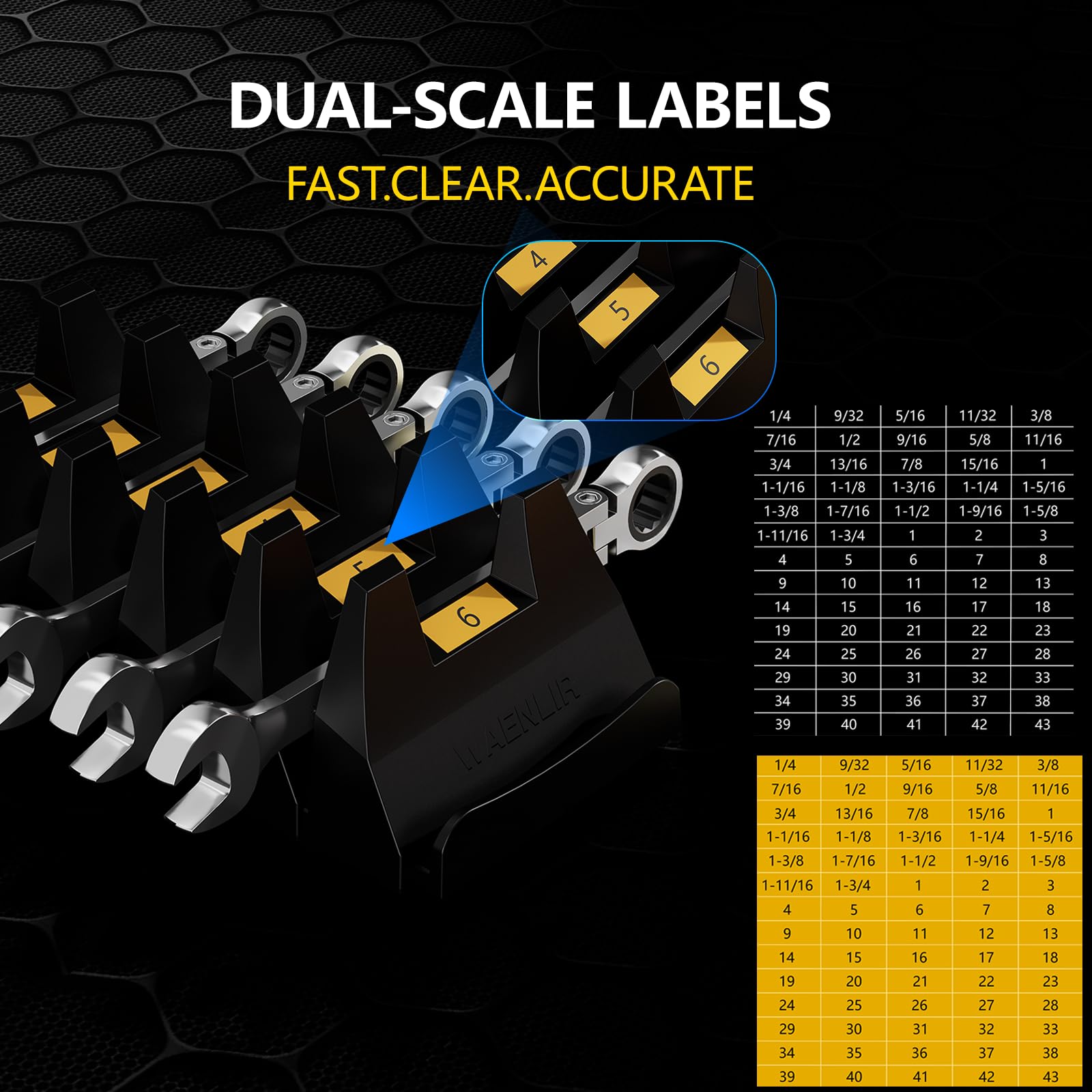 WAENLIR tool-drawer organization system keeps wrenches organized and accessible