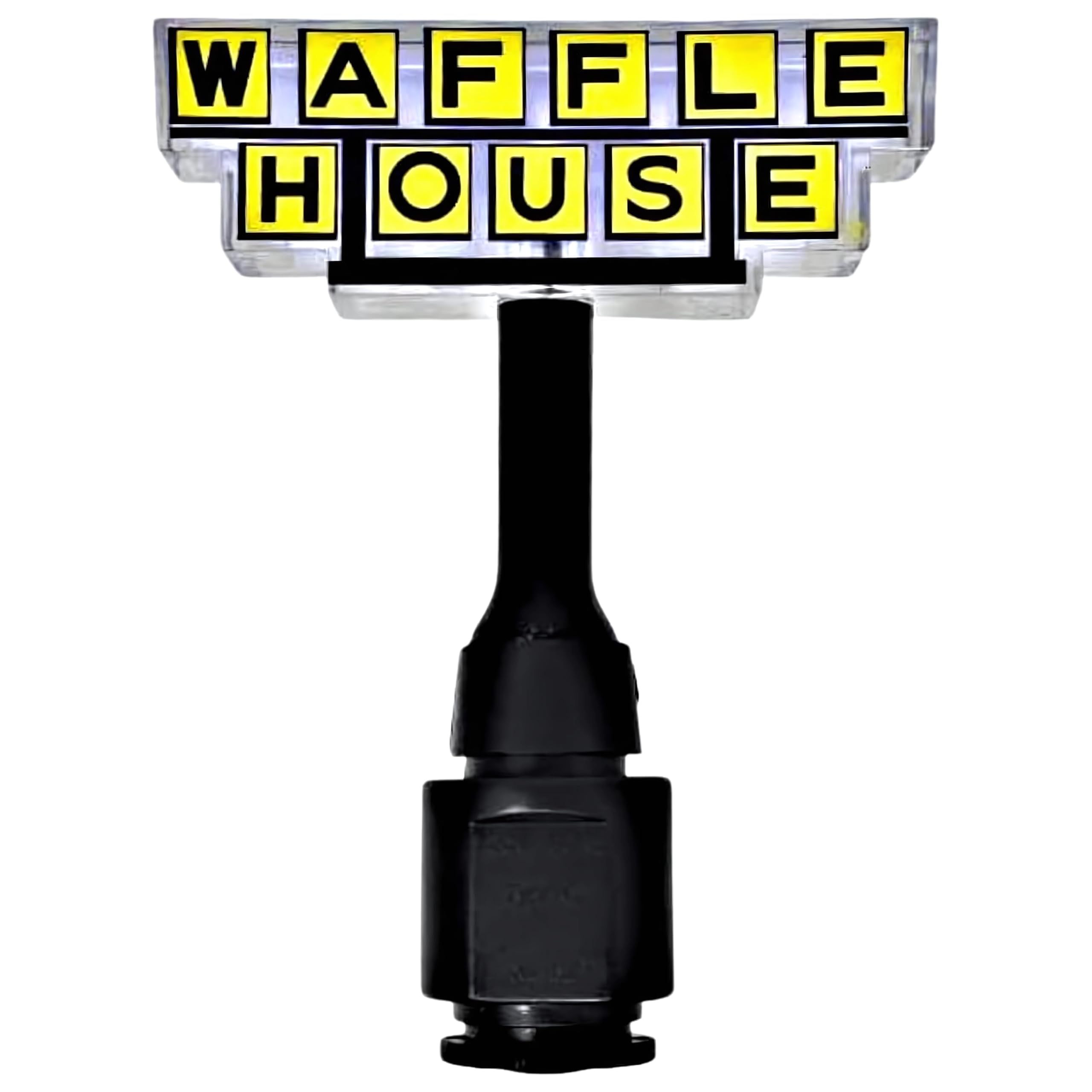 Waffle House plug-in night light with classic logo glow for cozy hallways.