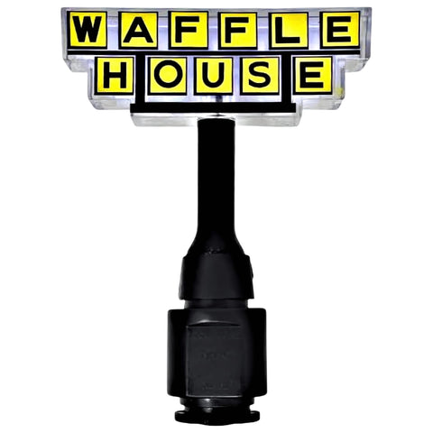 Waffle House plug-in night light with classic logo glow for cozy hallways.