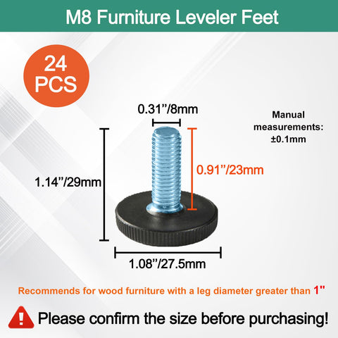 WAFJAMF screw-in leveler for tables and chairs, quick height adjustment
