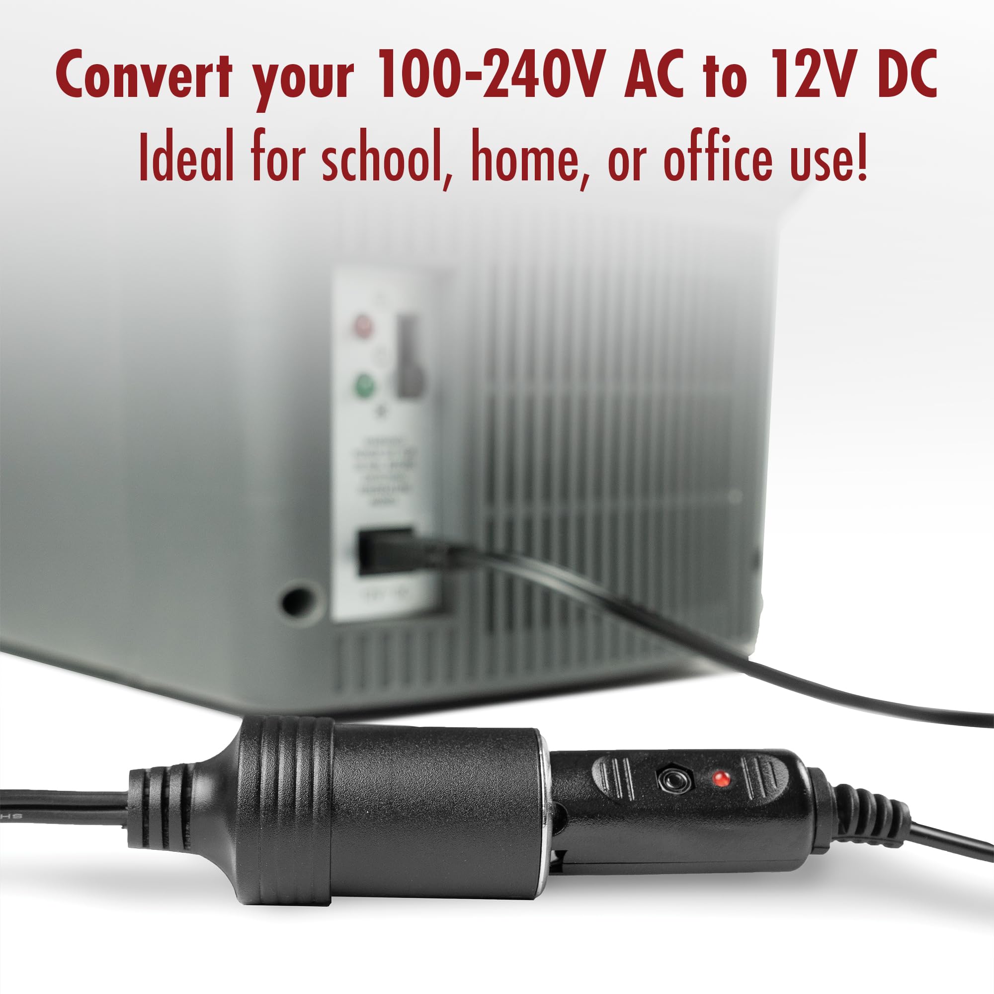 Powers most 12V DC devices up to 60W