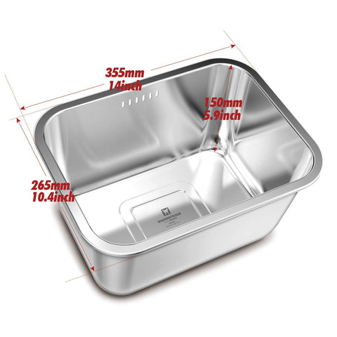 Compact rectangle shape fits small spaces while offering ample washing capacity.