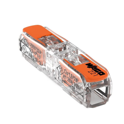 WAGO 221-2411 levers open and close for secure, reusable connections
