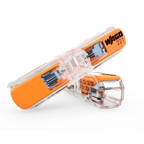 WAGO 221-2411 lever-nuts with transparent housing for quick, tool-free splicing