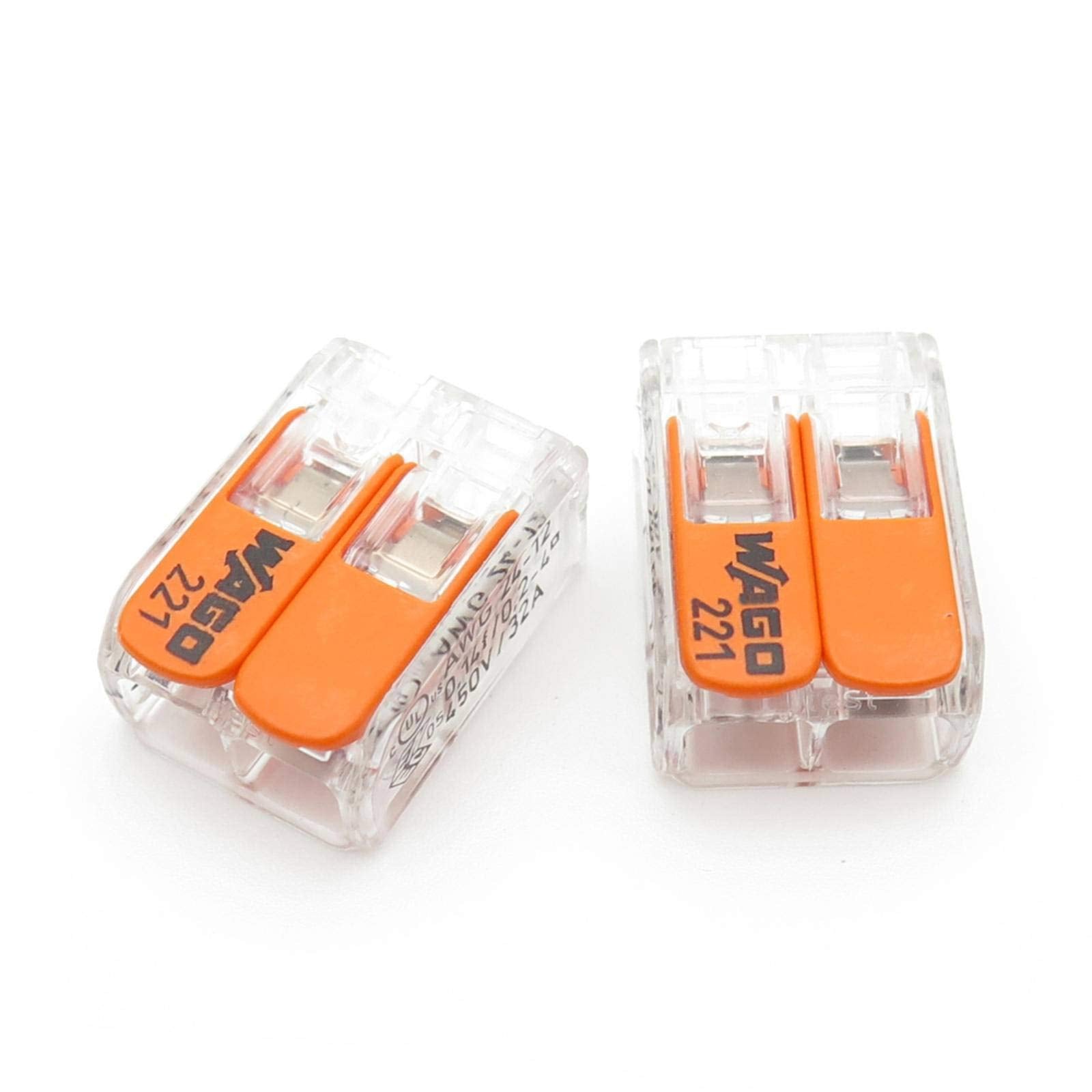 WAGO 221-412 installation in a switch box or lighting fixture.