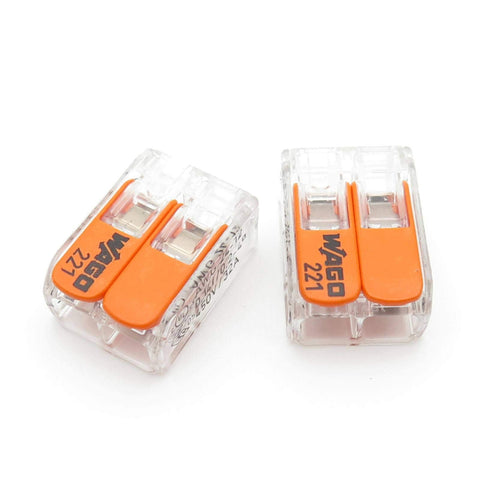 WAGO 221-412 installation in a switch box or lighting fixture.