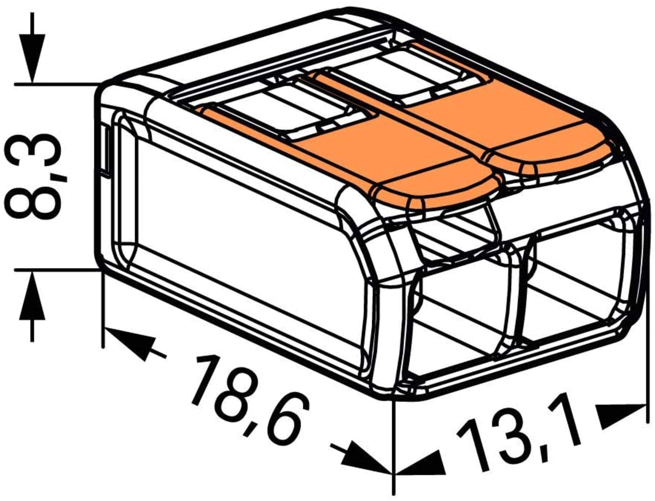 WAGO 221-412 UL-listed 85°C safety label visible.