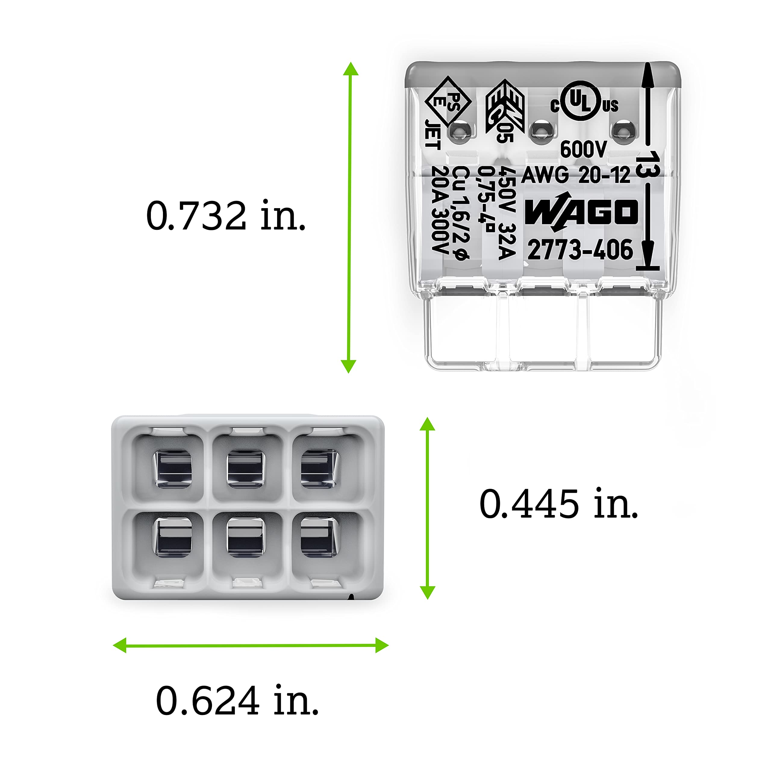 WAGO 2773-406 installed in a junction box showing push-in connections.