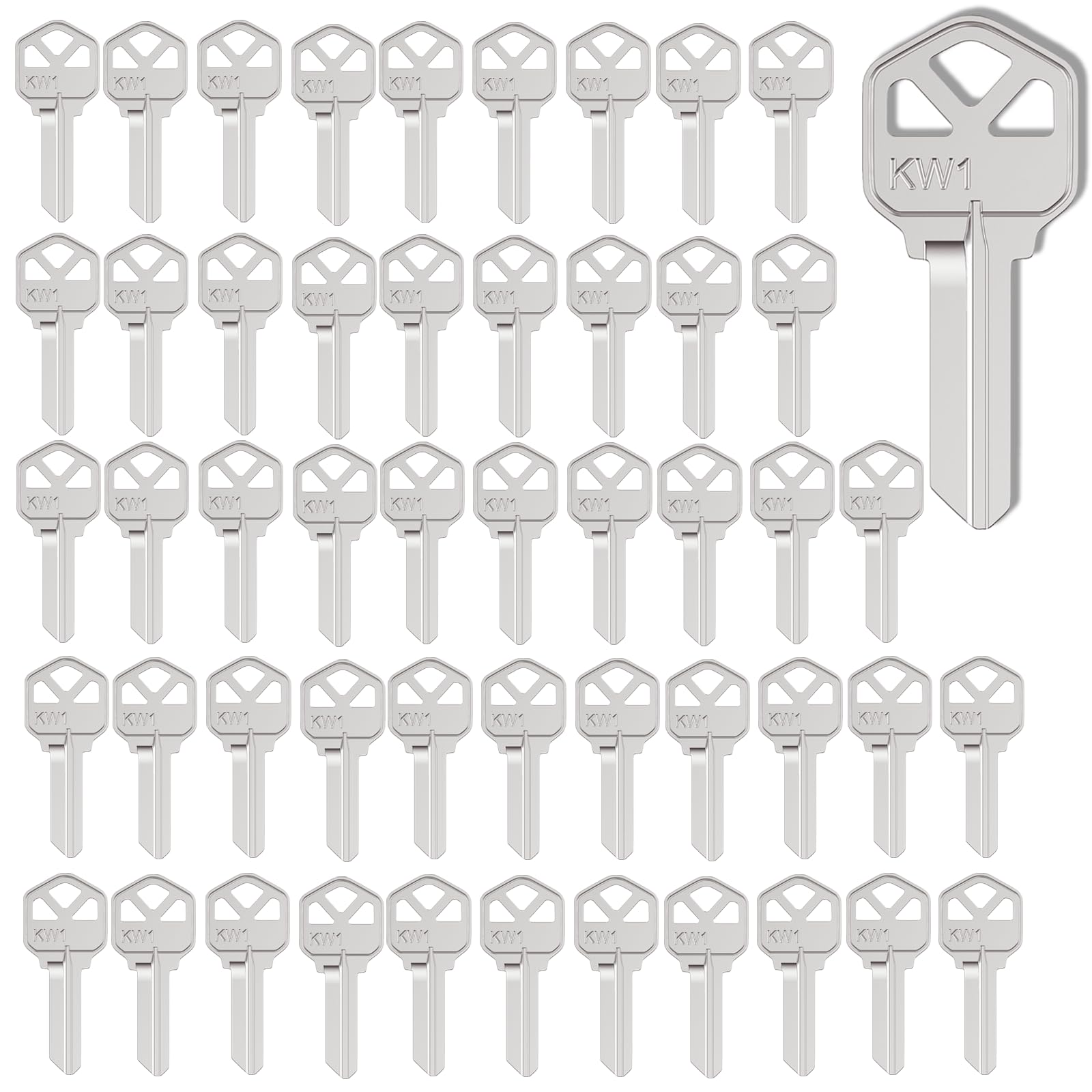 WAH LIN PARTS KW1 blank keys pack 50 in premium copper for durable use.