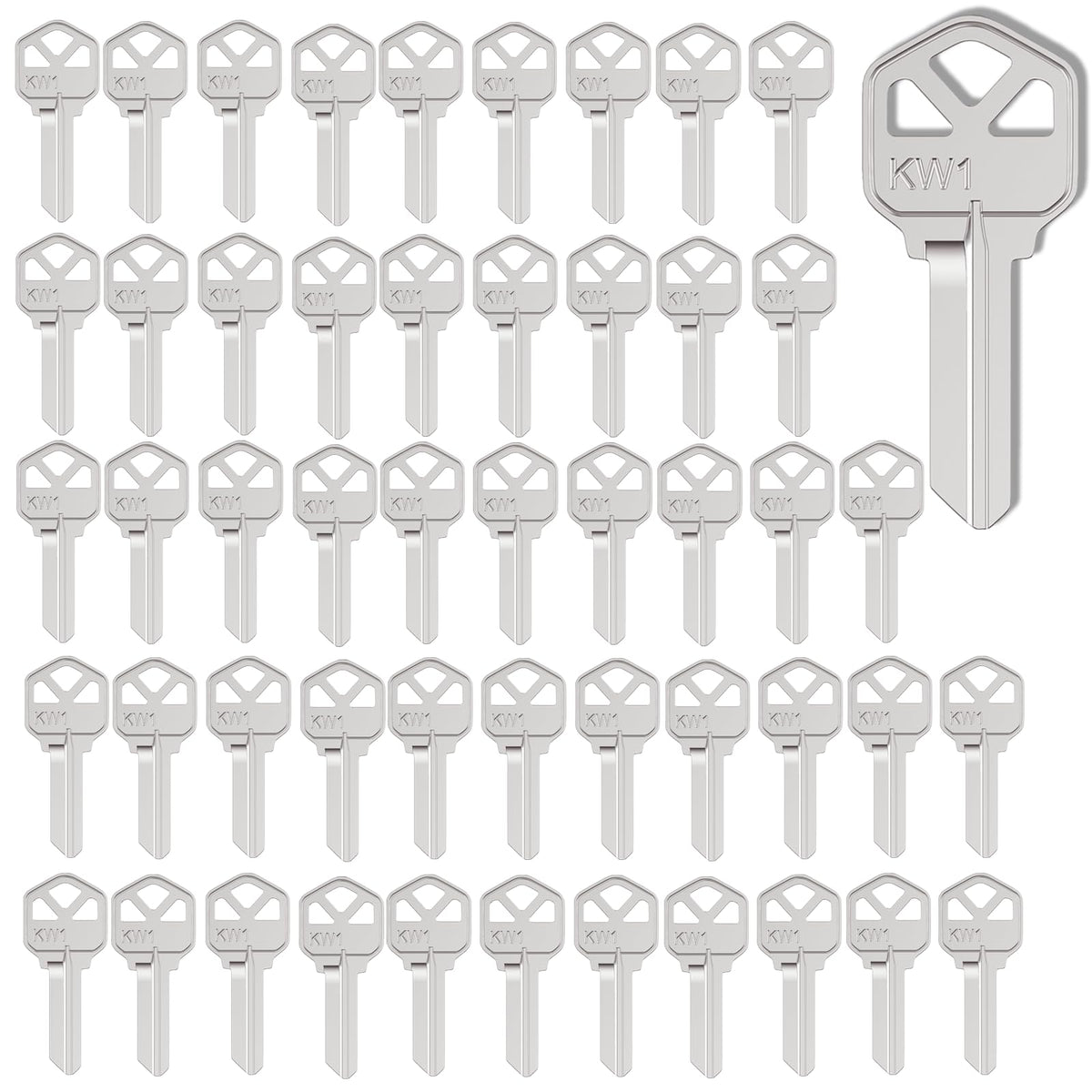 WAH LIN PARTS KW1 blank keys pack 50 in premium copper for durable use.