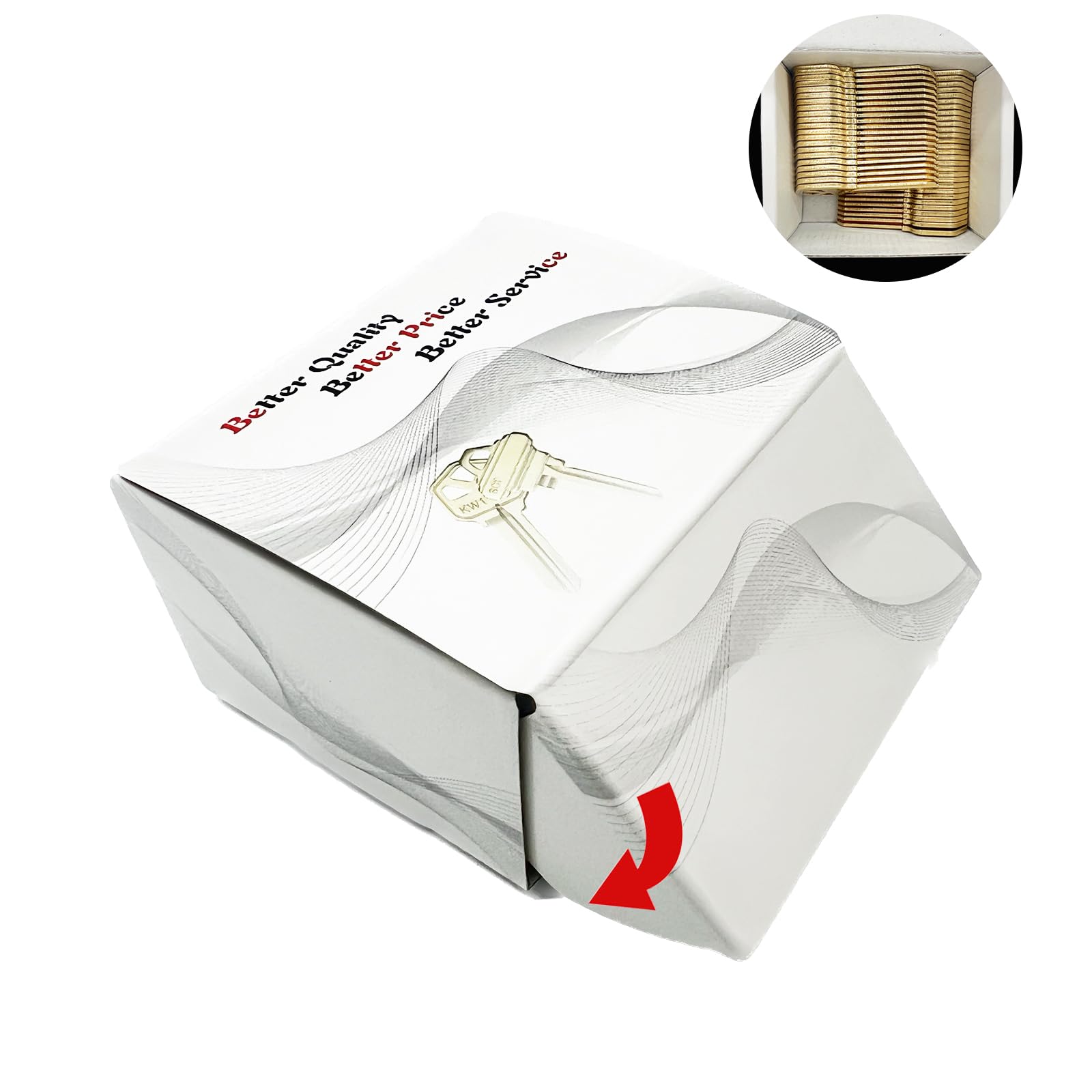 Packaging and handling of brass SC1 key blanks by WAH YUE HING