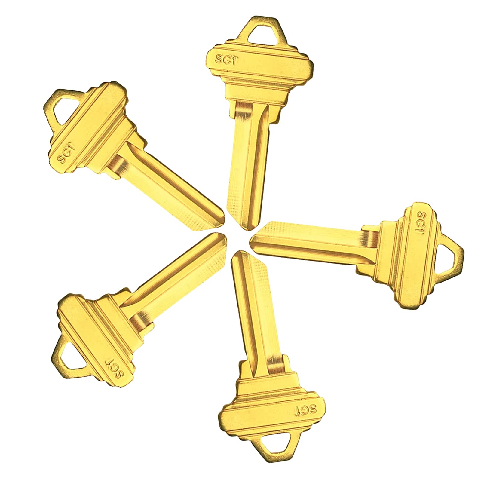 Brass SC1 key blank compatibility for multiple lock systems