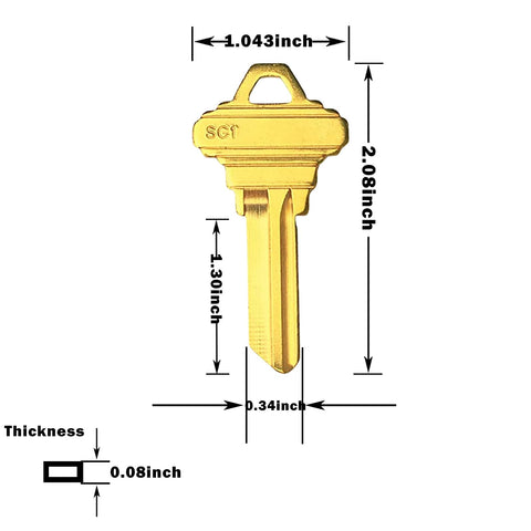 Durable brass SC1 key blank suitable for professional locksmith work