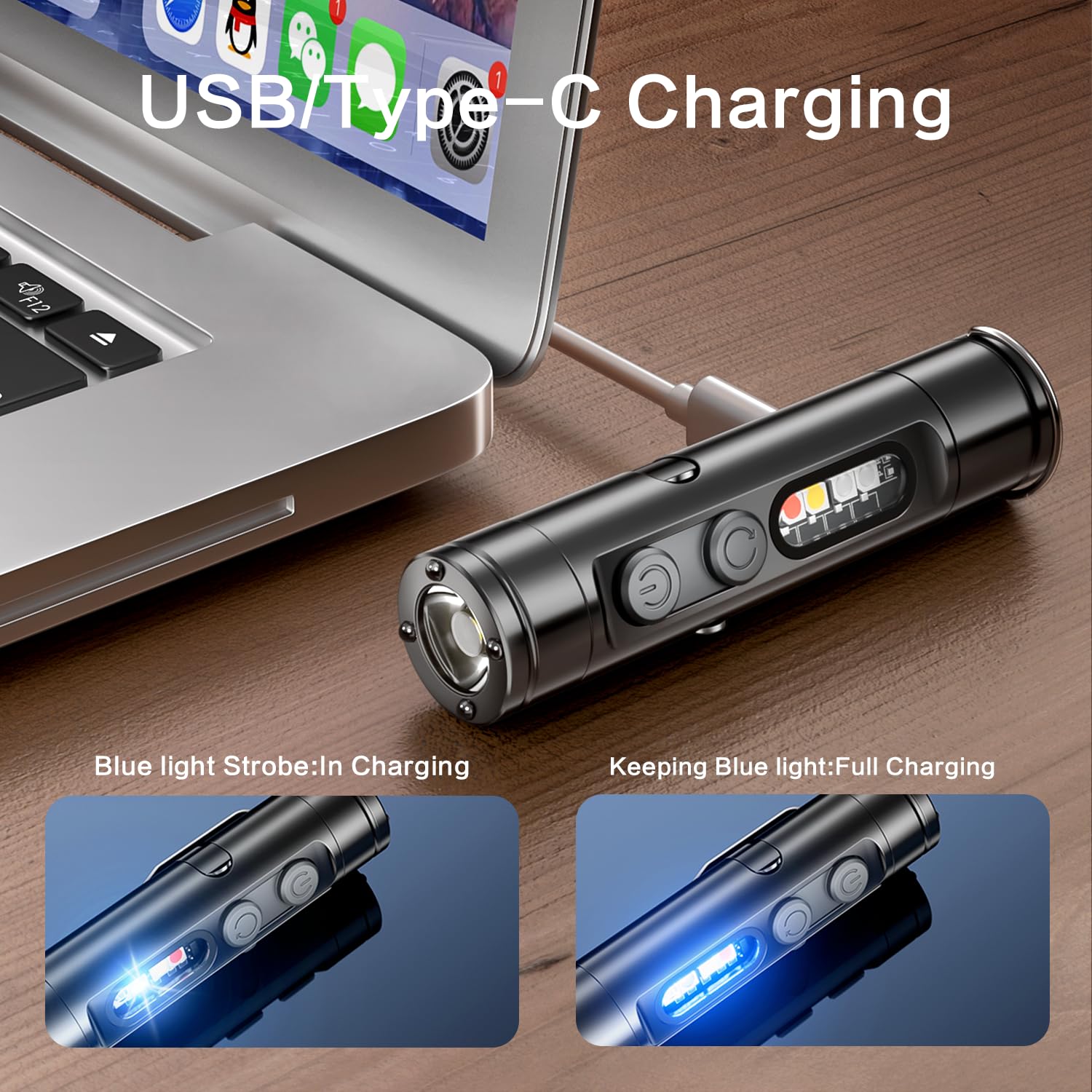 WAIORD K2 Mini Flashlight USB charging for on-the-go power