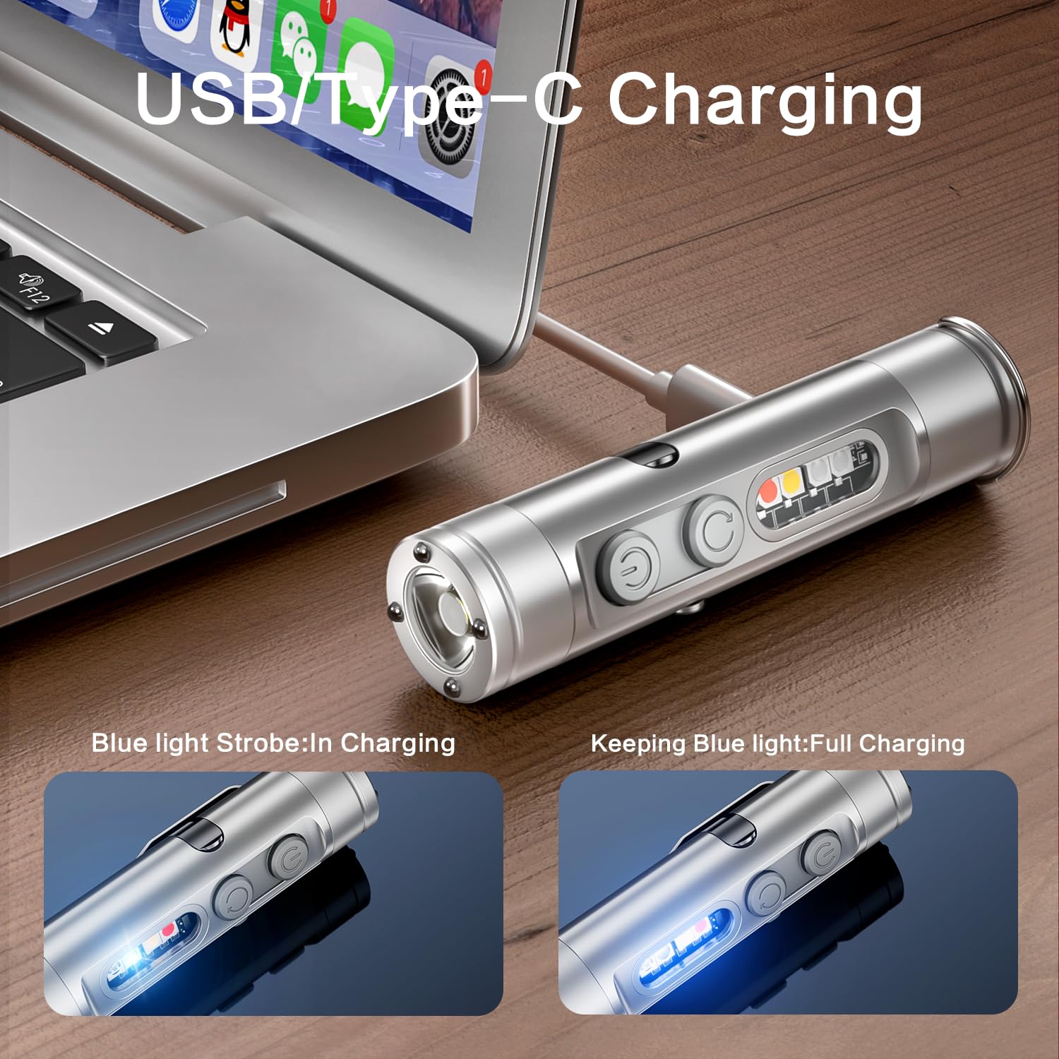 WAIORD Taclite Mini magnetic tail cap enabling hands-free use on metal surfaces