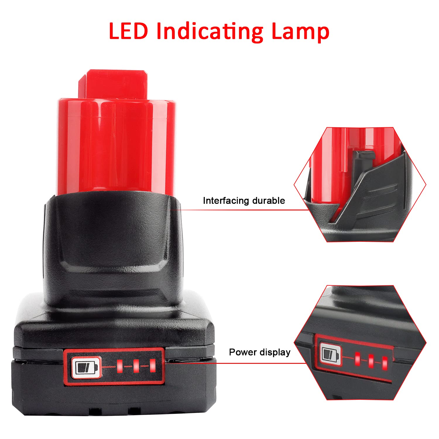 Waitley 12V 6Ah battery side view, rugged build for durable performance.