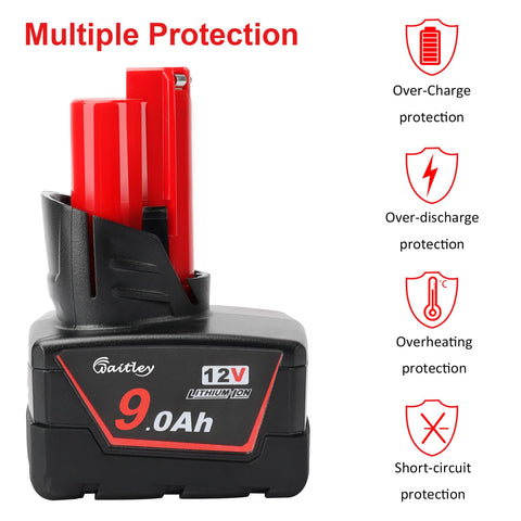 Waitley 12V 9Ah battery side contacts ensure reliable connections
